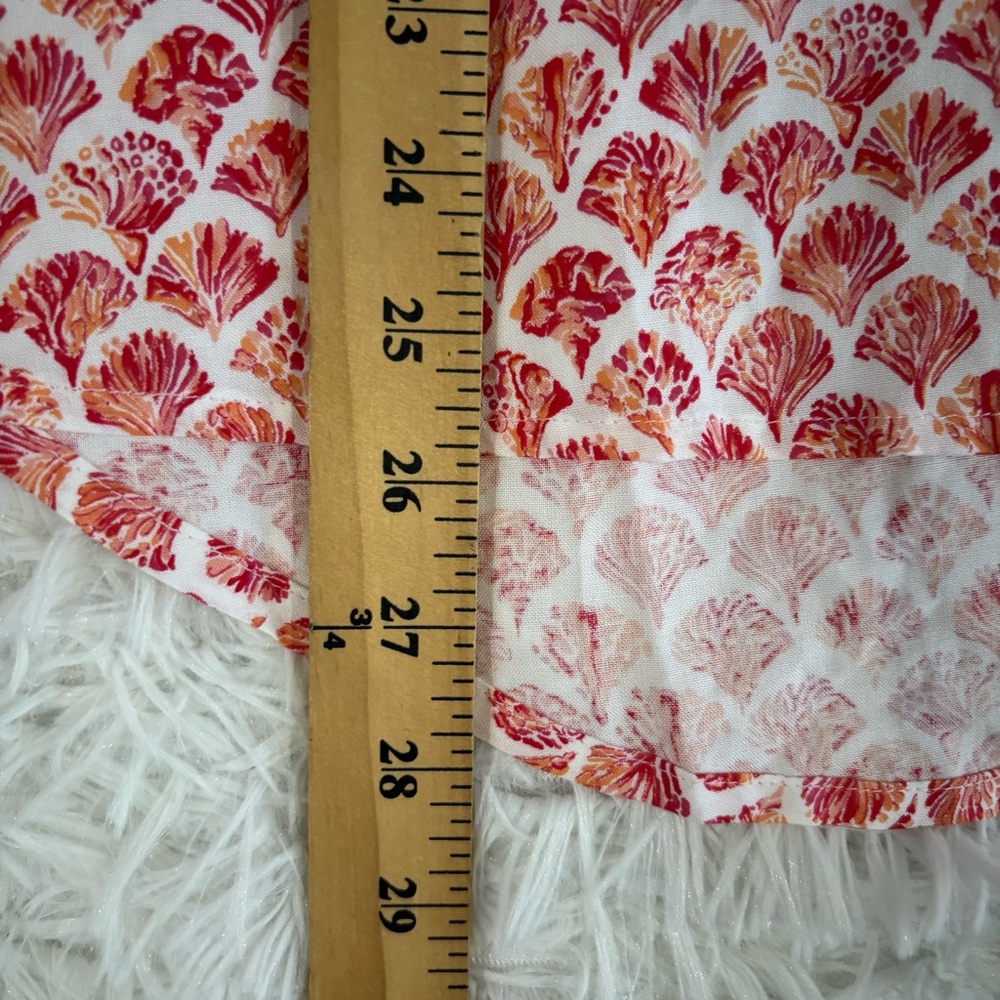 Stella Parker Womens Shell Print Button Up Top Size Large Coral Office Career - Picture 6 of 7